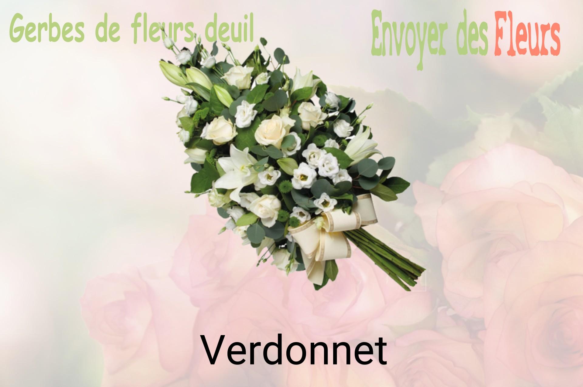 Gerbe de fleurs de deuil livrée à Verdonnet